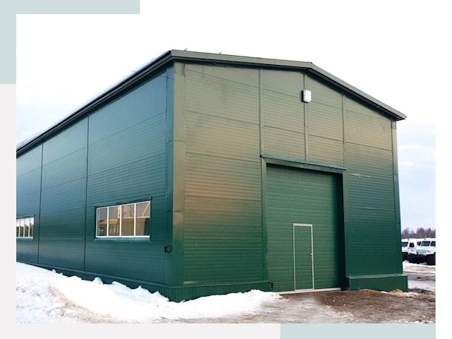 Двускатные ангары в Муравленке