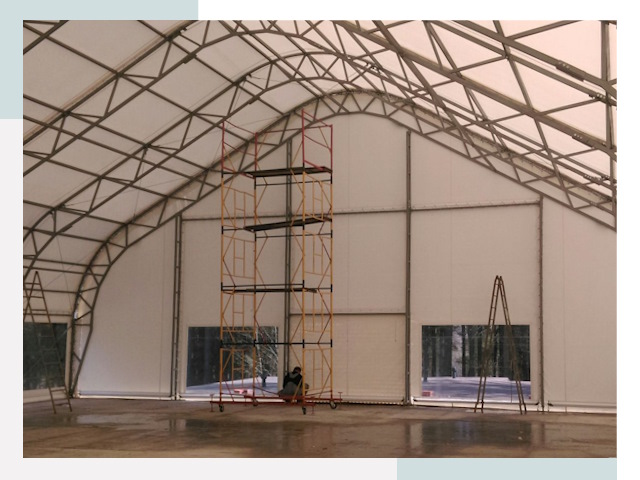 Шатровые ангары в Муравленке